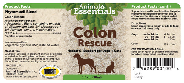 Animal Essentials, Colon Rescue (Phytomucil), 1 oz
