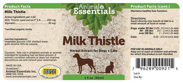 Animal Essentials, Milk Thistle Extract, 1 oz