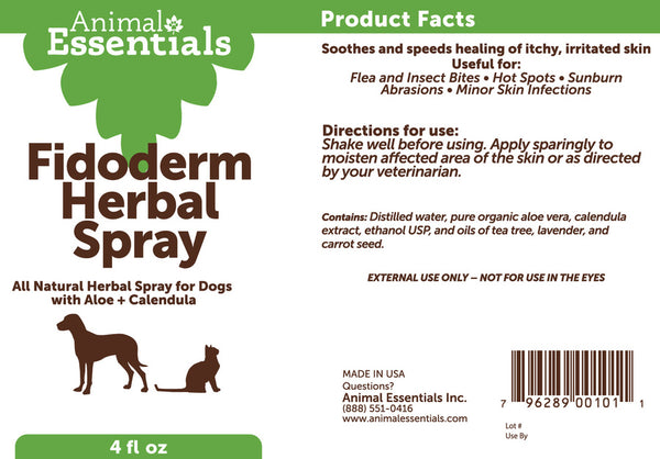Animal Essentials, FidoDerm Herbal Skin Spray, 4 oz