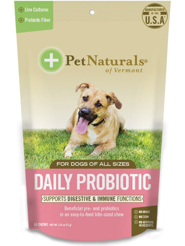 Pet Naturals of Vermont, Daily Probiotic for Dogs, 60 chews