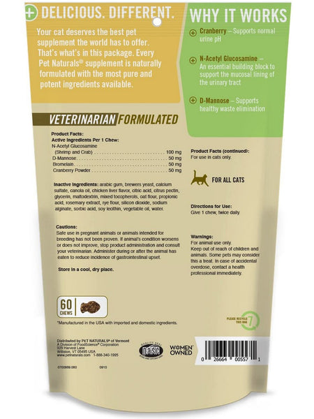 Pet Naturals of Vermont, UT Support for Cats, 60 chews