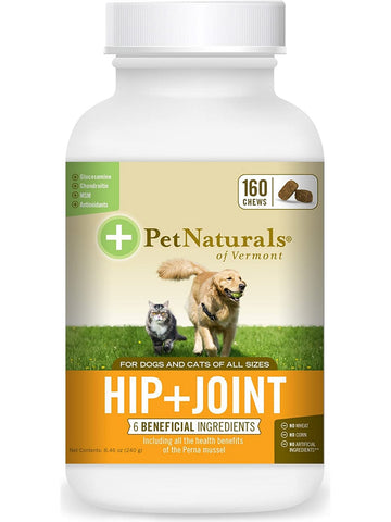 Pet Naturals of Vermont, Hip + Joint for Dogs and Cats, 160 chews