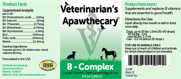 Veterinarian's Apawthecary, B Complex Liquid Vitamins, 4 oz
