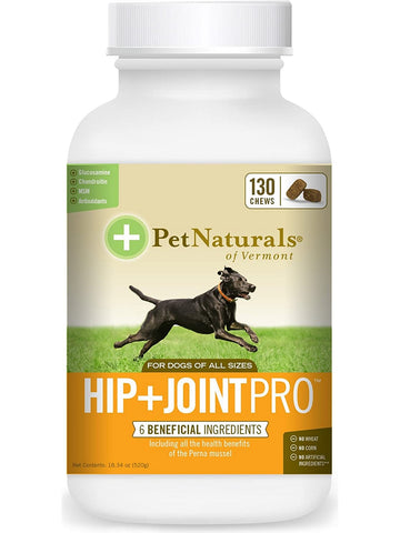 Pet Naturals of Vermont, Hip + Joint Pro for Dogs, 130 chews