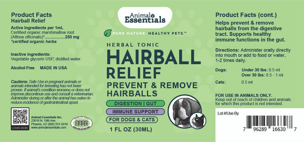 Animal Essentials, Hairball Relief, 1 oz