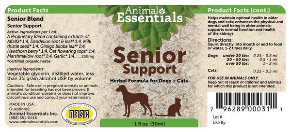 Animal Essentials, Senior Support, 1 oz
