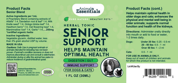 Animal Essentials, Senior Support, 1 oz