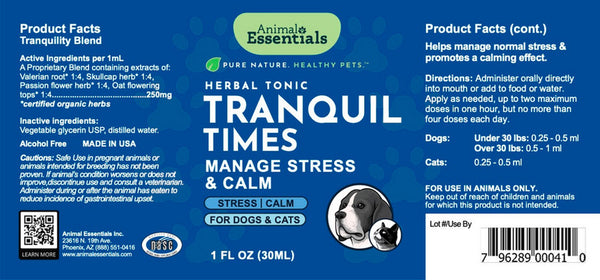 Animal Essentials, Tranquility Blend, 1 oz