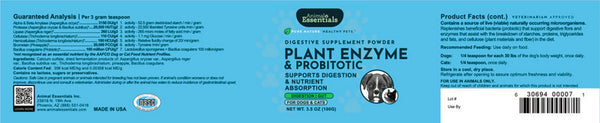 Animal Essentials, Plant Enzyme and Probiotic, 3.5 oz