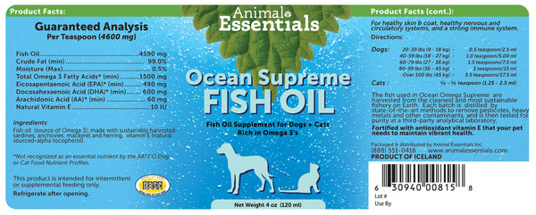 Animal Essentials, Ocean Supreme Fish Oil, 4 oz