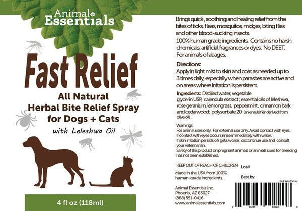 Animal Essentials, Fast Relief Spray, 4 oz