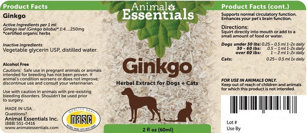 Animal Essentials, Ginkgo, 2 fl oz