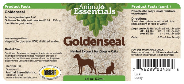 Animal Essentials, Goldenseal, 1 fl oz