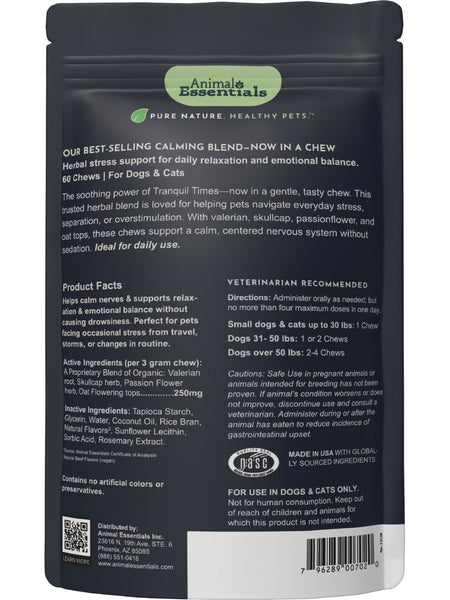 Animal Essentials, Tranquil Times, Natural Beef, 60 Soft Chews