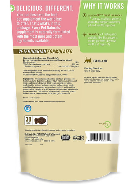 Pet Naturals of Vermont, Daily Probiotic for Cats, 30 chews
