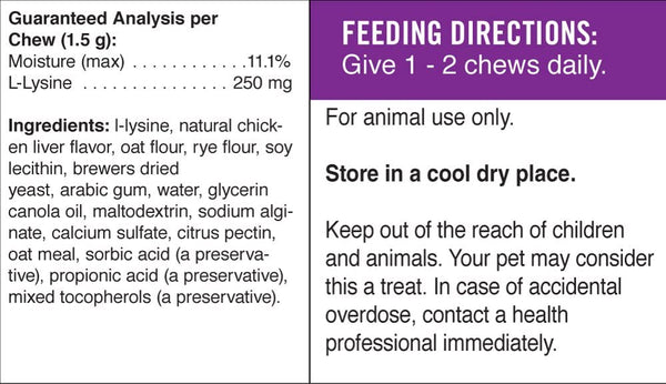 Pet Naturals, L Lysine Chews for Cats, 60 chews