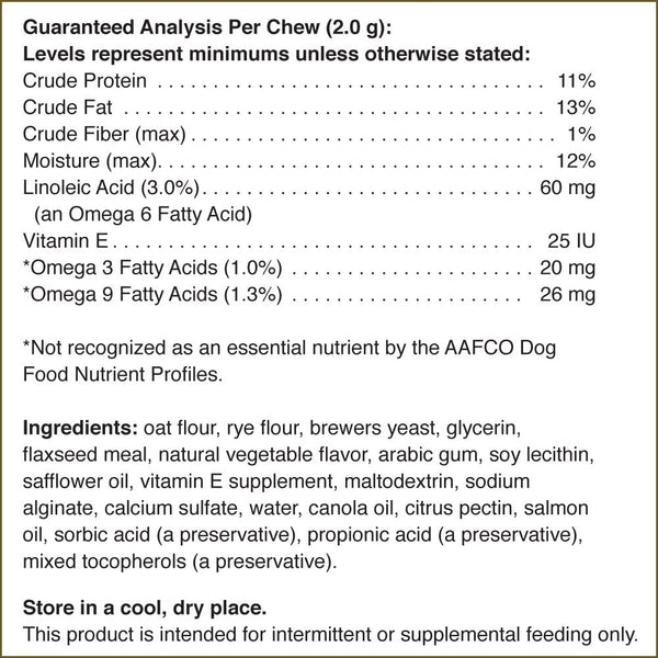 Pet Naturals of Vermont, Skin + Coat for Dogs, 30 chews