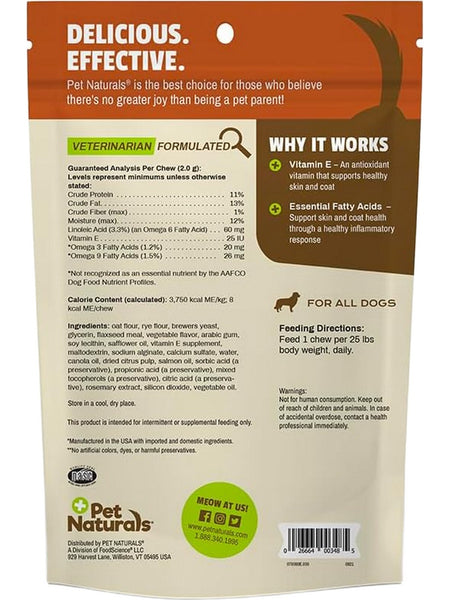 Pet Naturals, Skin + Coat for Dogs, 30 chews