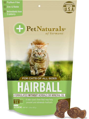 Pet Naturals of Vermont, Hairball For Cats, 30 chews