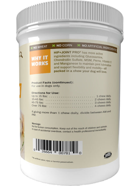 Pet Naturals, Hip + Joint Pro for Dogs, 130 chews