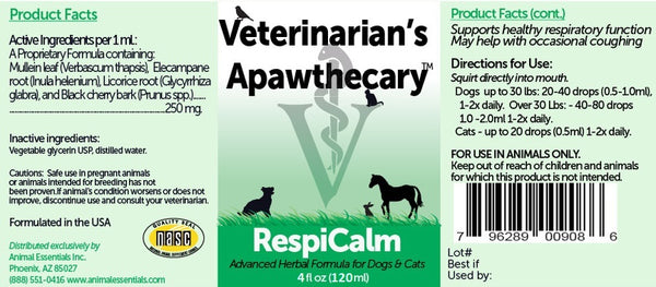 Veterinarian's Apawthecary, RespiCalm, 4 oz