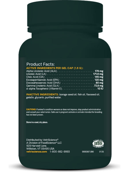 VetriScience Laboratories, Omega 3, 6, 9, 90 Gel Caps