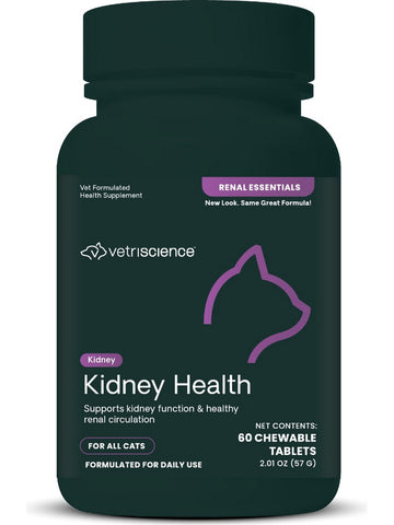 VetriScience Laboratories, Renal Essentials for Cats, 60 Chewable Tablets