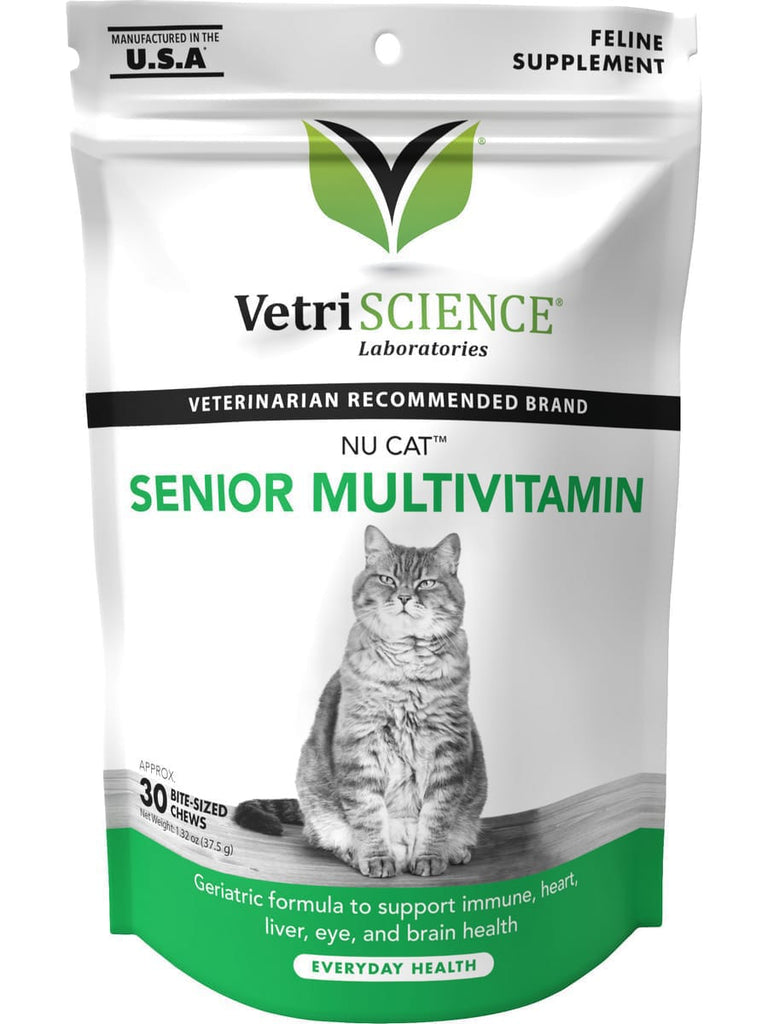 VetriScience Laboratories, NuCat Senior MultiVitamin, 30 BiteSized Ch Pet Herbs Direct