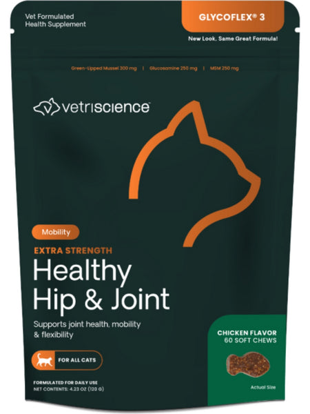 VetriScience Laboratories, Glyco Flex Stage 3 for Cats, 60 Bite-Sized Chews