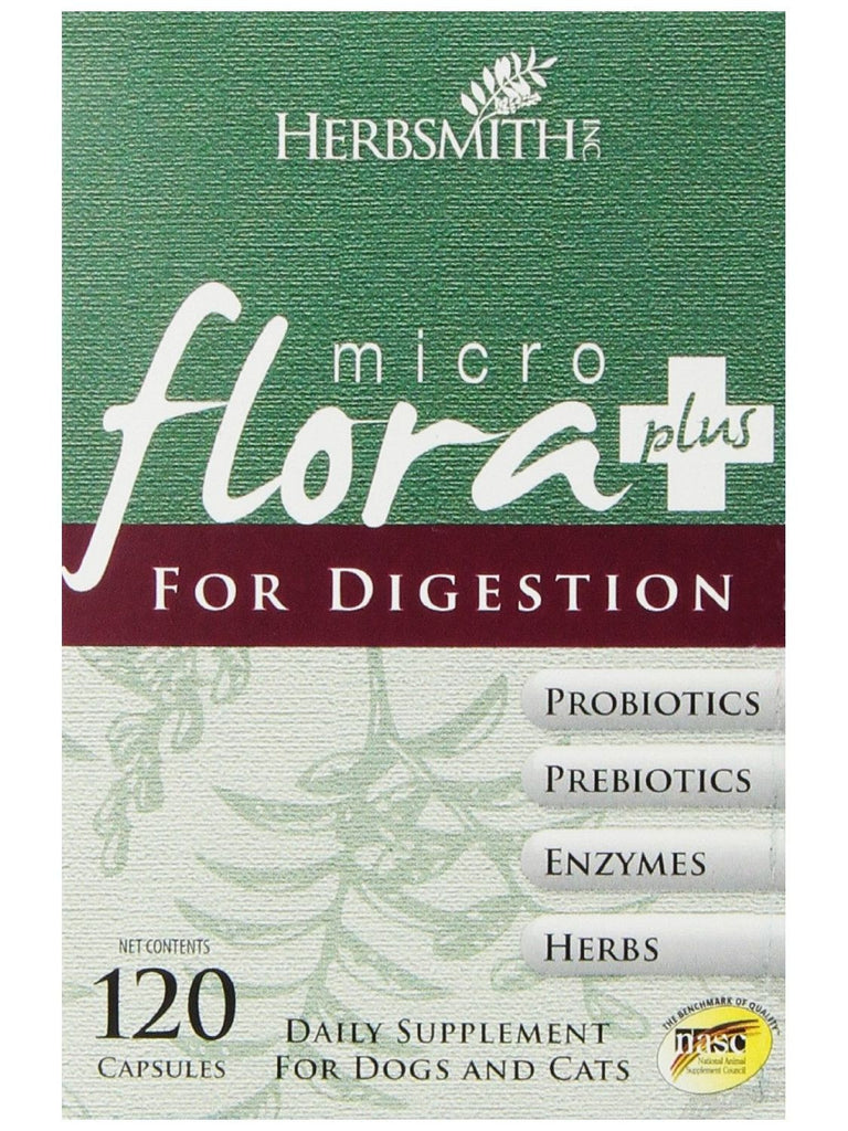 Herbsmith, Microflora Plus Digestion for Dogs and Cats, 120 caps