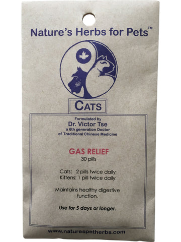 Natures Herbs for Pets, Gas Relief for Cats, 30 ct