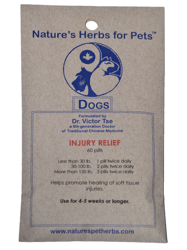 Natures Herbs for Pets, Injury Relief for Dogs, 60 ct