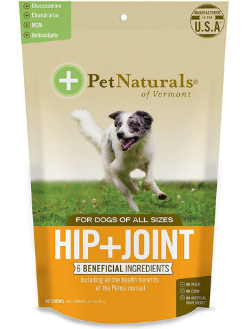 Pet Naturals of Vermont, Hip + Joint For Dogs, 60 chews
