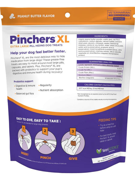 VetriScience Laboratories, Pinchers XL, Peanut Butter, 45 XL Hiders