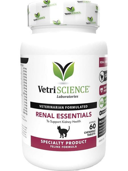 VetriScience Laboratories, Renal Essentials for Cats, 60 Chewable Tablets
