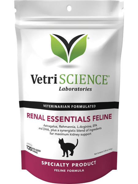 VetriScience Laboratories, Renal Essentials Feline, 120 Bite-Sized Chews