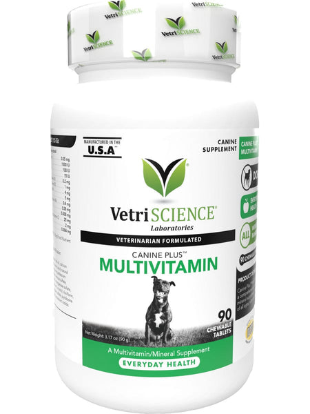 VetriScience Laboratories, Canine Plus MultiVitamin, 90 Chewable Tablets