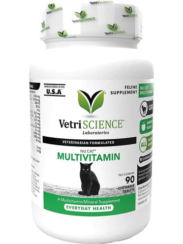 VetriScience Laboratories, NuCat MultiVitamin, 90 Chewable Tablets